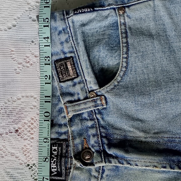 Vintage Versace Couture Jeans Medusa Head High Waist Size 32 44 Light Wash Mom - Picture 6 of 16